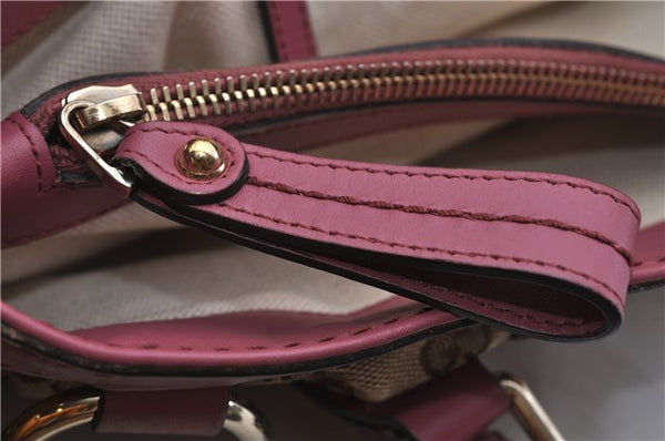 Authentic GUCCI Sukey Tote Bag GG Canvas Leather 296835 Brown Pink 5626C