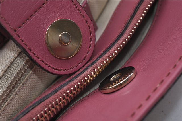 Authentic GUCCI Sukey Tote Bag GG Canvas Leather 296835 Brown Pink 5626C