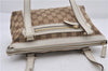Authentic GUCCI Shoulder Hand Bag GG Canvas Leather 152458 Brown White 5626D