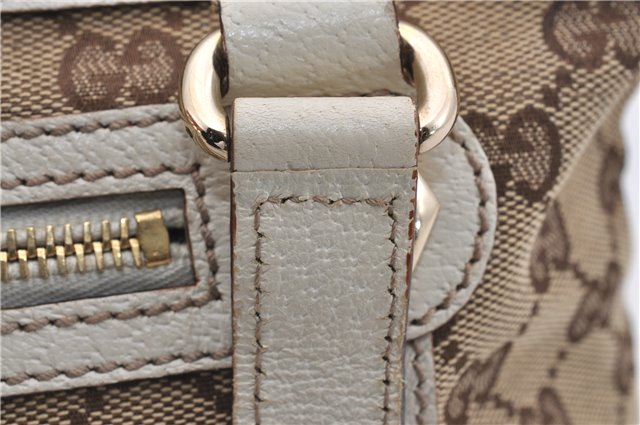 Authentic GUCCI Shoulder Hand Bag GG Canvas Leather 152458 Brown White 5626D