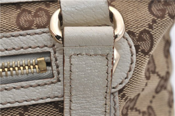 Authentic GUCCI Shoulder Hand Bag GG Canvas Leather 152458 Brown White 5626D