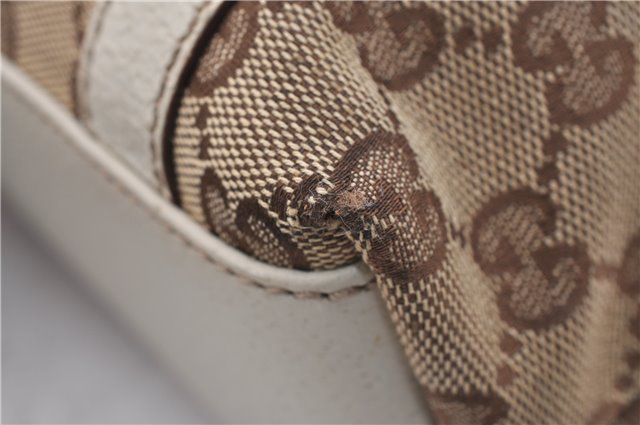 Authentic GUCCI Shoulder Hand Bag GG Canvas Leather 152458 Brown White 5626D