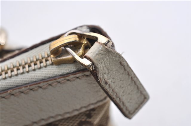 Authentic GUCCI Shoulder Hand Bag GG Canvas Leather 152458 Brown White 5626D