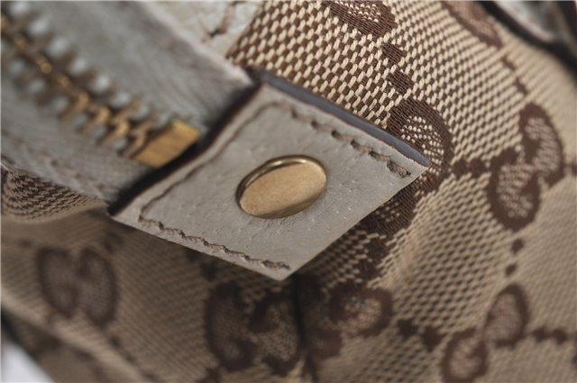 Authentic GUCCI Shoulder Hand Bag GG Canvas Leather 152458 Brown White 5626D