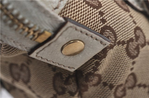 Authentic GUCCI Shoulder Hand Bag GG Canvas Leather 152458 Brown White 5626D