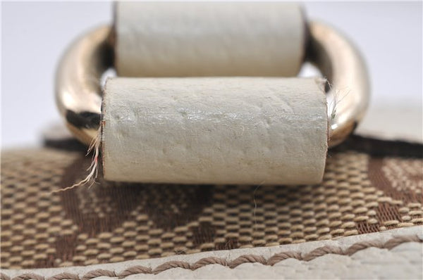 Authentic GUCCI Shoulder Hand Bag GG Canvas Leather 152458 Brown White 5626D