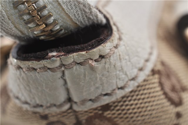 Authentic GUCCI Shoulder Hand Bag GG Canvas Leather 152458 Brown White 5626D