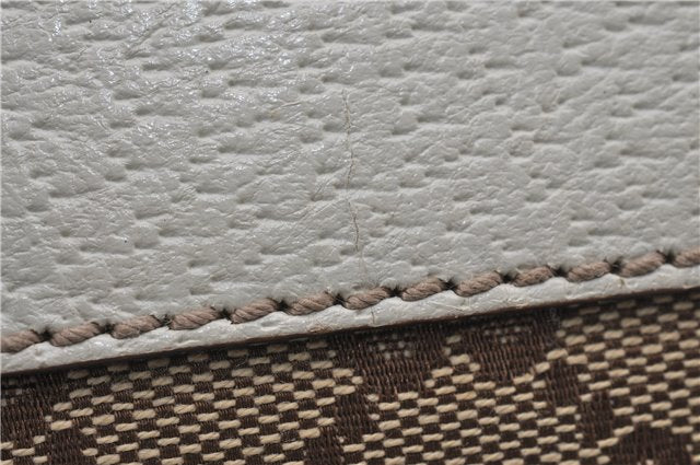 Authentic GUCCI Shoulder Hand Bag GG Canvas Leather 152458 Brown White 5626D