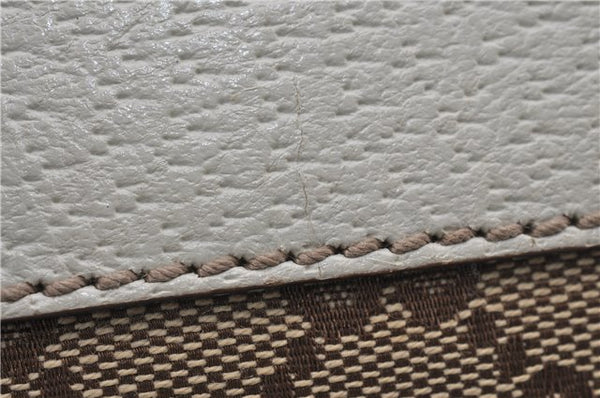 Authentic GUCCI Shoulder Hand Bag GG Canvas Leather 152458 Brown White 5626D