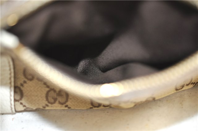 Authentic GUCCI Shoulder Hand Bag GG Canvas Leather 152458 Brown White 5626D