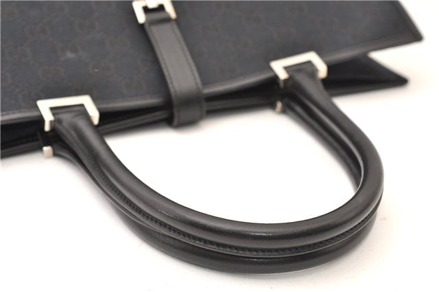 Authentic GUCCI Jackie Shoulder Tote Bag GG Canvas Leather 0021064 Black 5626F