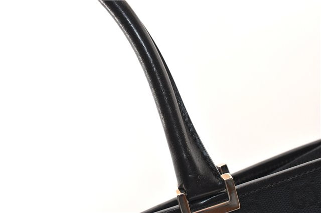 Authentic GUCCI Jackie Shoulder Tote Bag GG Canvas Leather 0021064 Black 5626F