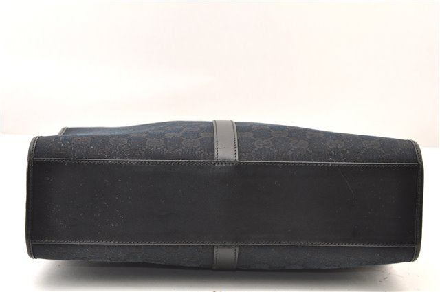 Authentic GUCCI Jackie Shoulder Tote Bag GG Canvas Leather 0021064 Black 5626F