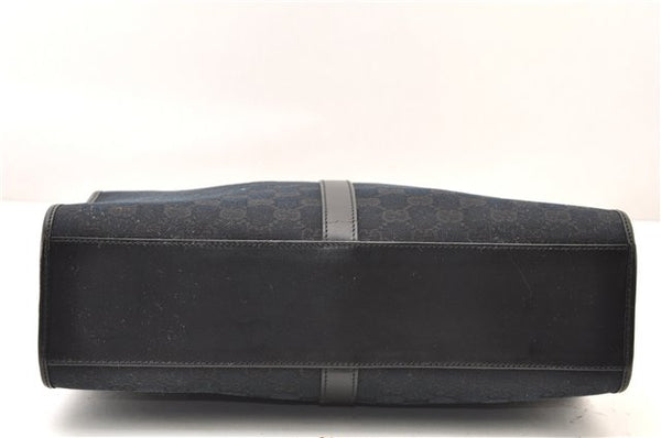 Authentic GUCCI Jackie Shoulder Tote Bag GG Canvas Leather 0021064 Black 5626F