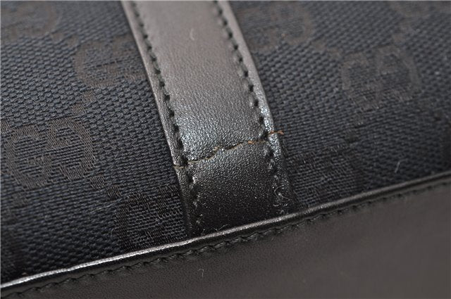Authentic GUCCI Jackie Shoulder Tote Bag GG Canvas Leather 0021064 Black 5626F