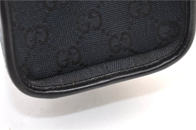 Authentic GUCCI Jackie Shoulder Tote Bag GG Canvas Leather 0021064 Black 5626F