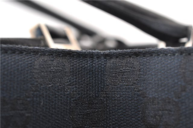 Authentic GUCCI Jackie Shoulder Tote Bag GG Canvas Leather 0021064 Black 5626F