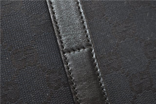 Authentic GUCCI Jackie Shoulder Tote Bag GG Canvas Leather 0021064 Black 5626F