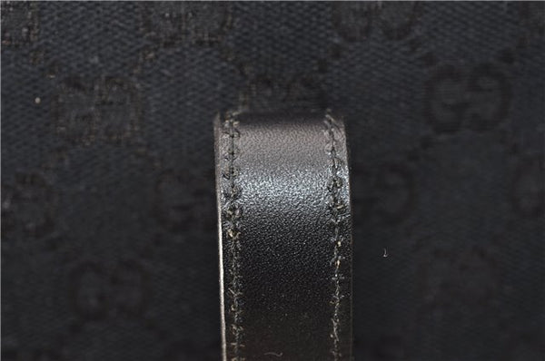 Authentic GUCCI Jackie Shoulder Tote Bag GG Canvas Leather 0021064 Black 5626F