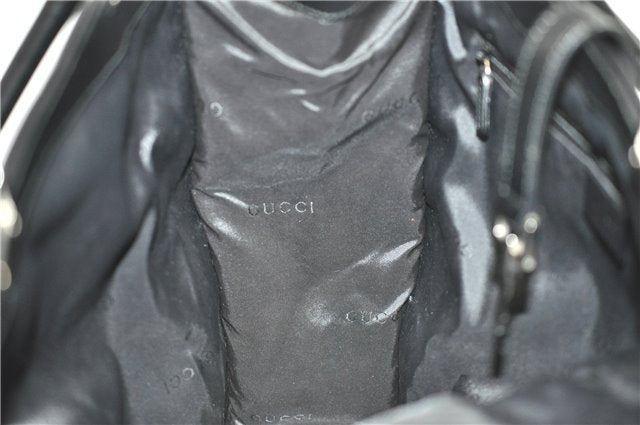 Authentic GUCCI Jackie Shoulder Tote Bag GG Canvas Leather 0021064 Black 5626F