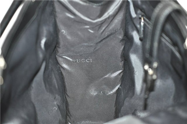 Authentic GUCCI Jackie Shoulder Tote Bag GG Canvas Leather 0021064 Black 5626F