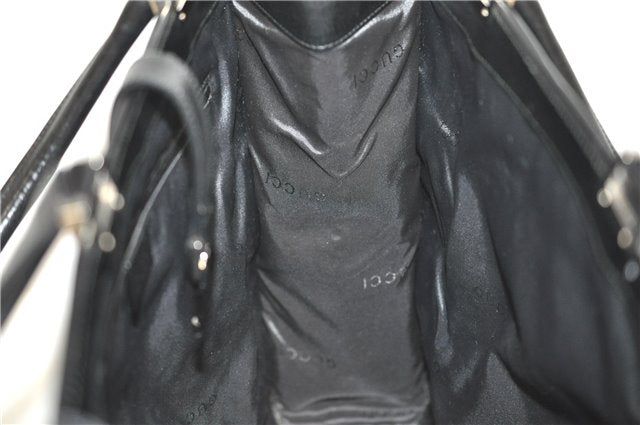 Authentic GUCCI Jackie Shoulder Tote Bag GG Canvas Leather 0021064 Black 5626F