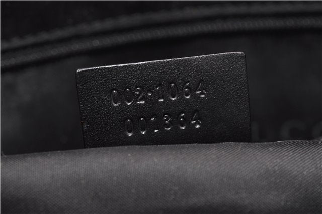 Authentic GUCCI Jackie Shoulder Tote Bag GG Canvas Leather 0021064 Black 5626F