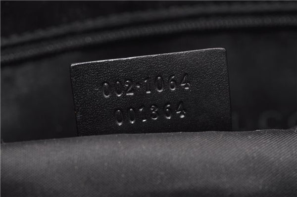 Authentic GUCCI Jackie Shoulder Tote Bag GG Canvas Leather 0021064 Black 5626F