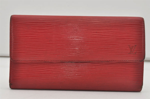 Auth Louis Vuitton Epi Porte Tresor International Wallet Red M63387 LV 5627I