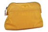 Authentic HERMES Bolide 20 Pouch Cosmetic Canvas Cotton Leather Yellow 5628I