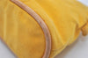 Authentic HERMES Bolide 20 Pouch Cosmetic Canvas Cotton Leather Yellow 5628I