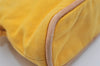 Authentic HERMES Bolide 20 Pouch Cosmetic Canvas Cotton Leather Yellow 5628I