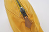 Authentic HERMES Bolide 20 Pouch Cosmetic Canvas Cotton Leather Yellow 5628I