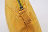 Authentic HERMES Bolide 20 Pouch Cosmetic Canvas Cotton Leather Yellow 5628I