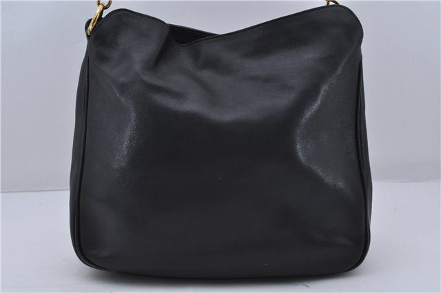 Authentic GUCCI Bamboo Shoulder Bag Purse Nylon Leather Black Junk 5629C