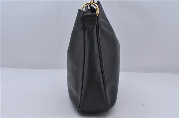 Authentic GUCCI Bamboo Shoulder Bag Purse Nylon Leather Black Junk 5629C