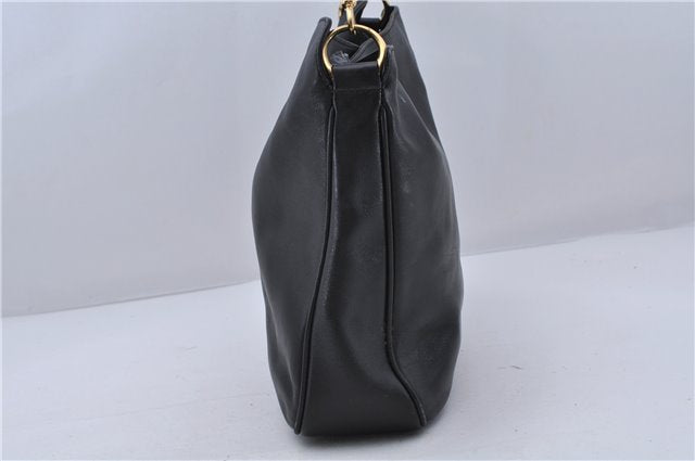 Authentic GUCCI Bamboo Shoulder Bag Purse Nylon Leather Black Junk 5629C