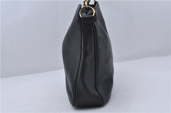 Authentic GUCCI Bamboo Shoulder Bag Purse Nylon Leather Black Junk 5629C