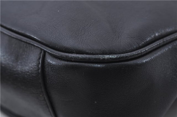 Authentic GUCCI Bamboo Shoulder Bag Purse Nylon Leather Black Junk 5629C