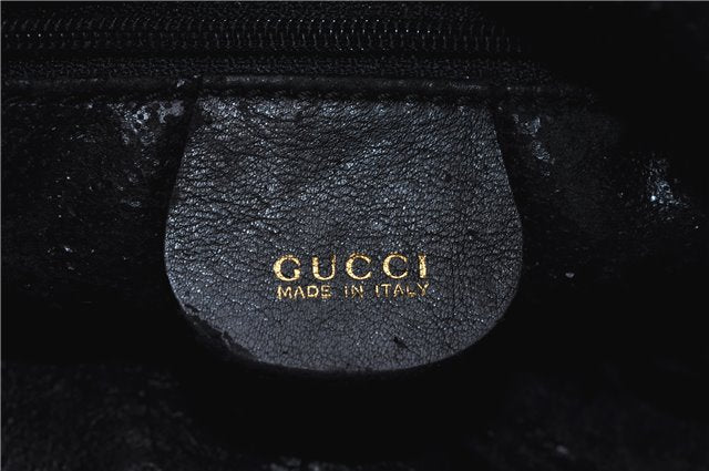 Authentic GUCCI Bamboo Shoulder Bag Purse Nylon Leather Black Junk 5629C