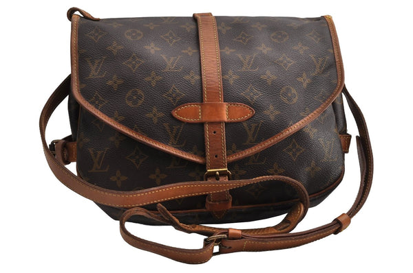 Authentic Louis Vuitton Monogram Saumur 30 Shoulder Cross Bag M42256 Junk 5631I