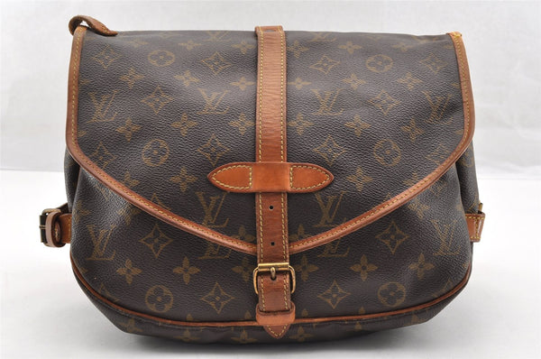 Authentic Louis Vuitton Monogram Saumur 30 Shoulder Cross Bag M42256 Junk 5631I