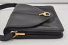Authentic GUCCI Vintage Shoulder Hand Bag Purse Leather Black 5632I