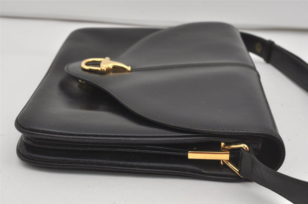 Authentic GUCCI Vintage Shoulder Hand Bag Purse Leather Black 5632I