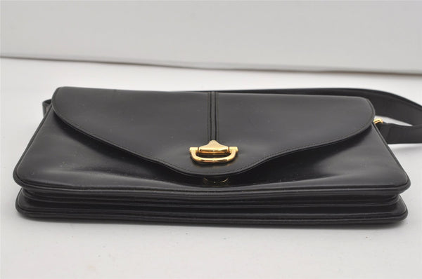 Authentic GUCCI Vintage Shoulder Hand Bag Purse Leather Black 5632I