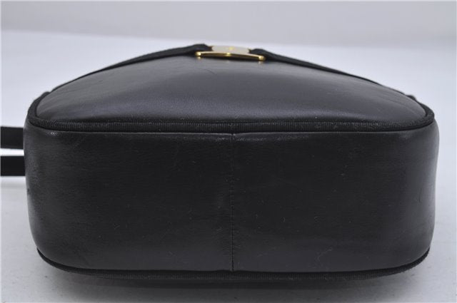 Authentic Salvatore Ferragamo Vara Shoulder Cross Body Bag Leather Black 5633D