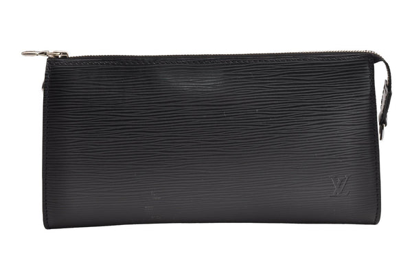 Authentic Louis Vuitton Epi Pochette Accessoires Pouch Black M52942 LV 5633I