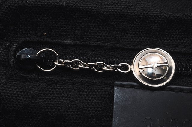 Authentic GUCCI 2Way Shoulder Hand Bag Purse Nylon Leather Black 5634D