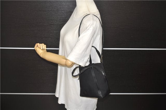 Authentic GUCCI 2Way Shoulder Hand Bag Purse Nylon Leather Black 5634D