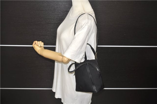 Authentic GUCCI 2Way Shoulder Hand Bag Purse Nylon Leather Black 5634D